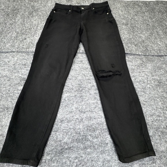 PAIGE Denim - PAIGE Women's Verdugo Black Distressed Denim Crop Ankle Jeans‎ Size 30